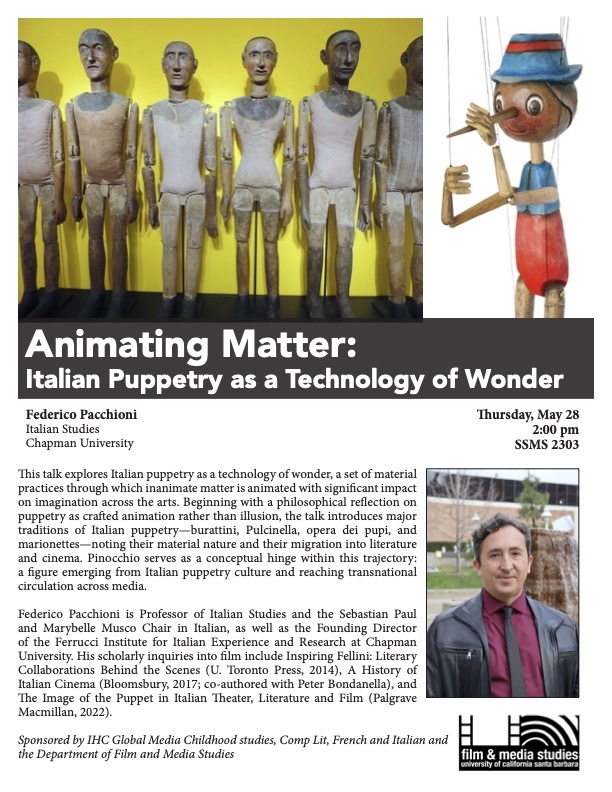 poster with pinocchio puppets